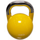 Competitive all-steel girls practice hip squats with solid kettlebells