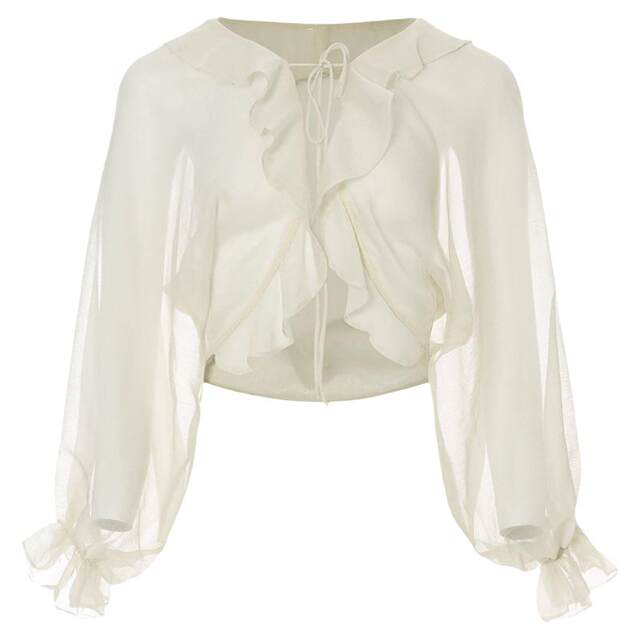 ນັບຕັ້ງແຕ່ chiffon cardigan blouse ຝຣັ່ງໃນລະດູຮ້ອນຂອງແມ່ຍິງ