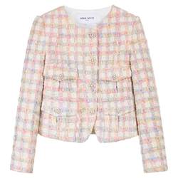 Miss Sixty sweet age-reduced dopamine colorful fancy jacket tweed women's light luxury temperament ກິ່ນຫອມຂະຫນາດນ້ອຍແບບສັ້ນ