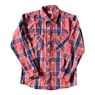 Thickened matte plaid shirt slim shirt japanese style