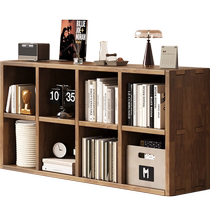 Bookshelf floor-standing storage rack integrated wall-mounted kindergarten all-solid wood lattice cabinet living room storage storage home bookcase