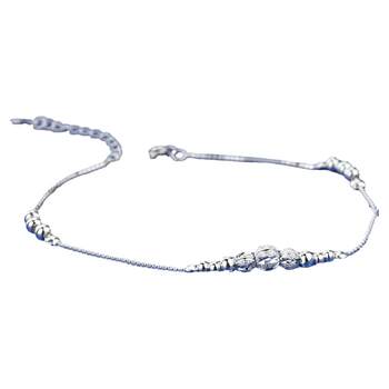 999 Pure Silver Anklet Women's Transfer Beads Women's 99 Pure Silver Jewelry Japanese and Korean ງ່າຍ​ດາຍ​ອະ​ນາ​ຄົດ​ອິນ​ເຕີ​ເນັດ​ທີ່​ມີ​ຊື່​ສຽງ Sexy Naked Chain