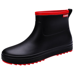 Rain boots men's non-slip waterproof shoes rubber shoes summer 2024 new labor protection shoes work rain boots men's fishing shoes water shoes