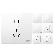 224 Delixi official flagship store one-open five-hole socket switch air conditioning panel household type 86 white