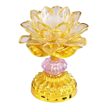 Seven-coloured led battery Lotus lamp Buddha for lamp home Changming lamp lotus flower for lamp charging candle holder lamp a pair of pendulum pieces