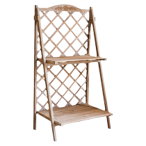 Multifunctional layer solid wood folding anti-corrosion balcony garden ladder succulent flower pot flower stand