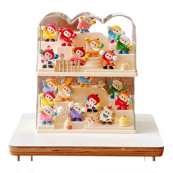 Yoyo sauce display box transparent dustproof creative ladder figure star person storage box blind box storage display stand