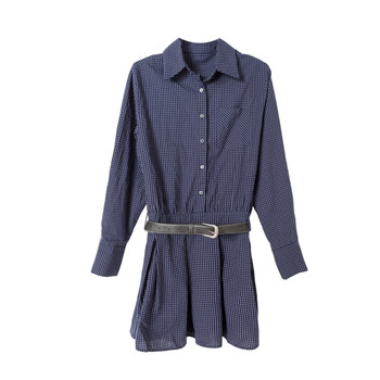 Enjoyme shopping mall same style plaid belt shirt skirt