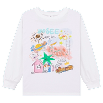 Zuoxi Girls Long Sleeve T-shirt Spring and Autumn 2024 New Antibacterial Western Style Childrens Autumn Cotton Clothes for Big Girls