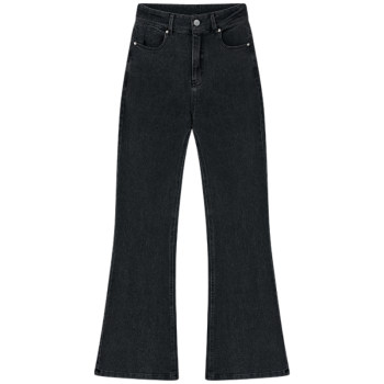 Halo luu retro jeans bootcut ສີດໍາແລະສີຂີ້ເຖົ່າສໍາລັບແມ່ຍິງພາກຮຽນ spring 2026 ໃຫມ່ slim fit ຍາວຂາກົງ