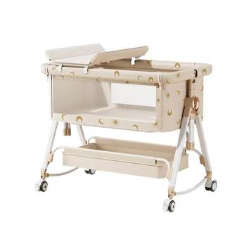 Qiaole bear crib multifunctional mobile foldable
