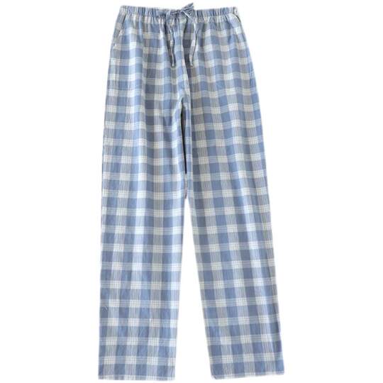 Sommer-Frühlings- und Herbst-Herren-Freizeithose aus karierter Baumwolle