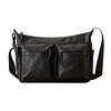 Back step sports shoulder bag head layer cowhide crossbody bag for men