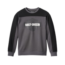 Harley-Davidson Colorblock Motorcycle Color Block Sweatshirt Contrast Color Round Neck Print Mens Long Sleeve Sweatshirt