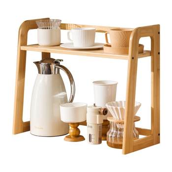 Cup holder cup storage rack coffee corner side cabinet kitchen table top tea set water cup kettle layering rack