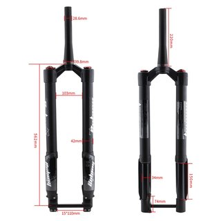 bolany山地车自行车前叉倒叉自行车避震气叉26-29寸桶轴15*110