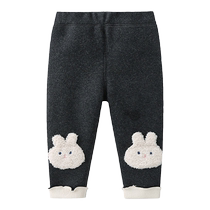 Girls leggings autumn and winter fashionable baby velvet pants winter quilted childrens all-match trousers cotton trousers to wear outside