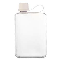 Flat Square Compact, Portable, Leak-Proof, Pocket Cup, Student Food-Grade Plastic Water Cup, Drop-Resistant with Scale