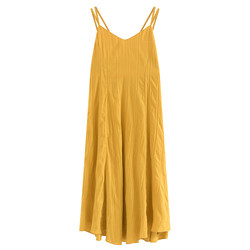 Beach dress for women during travel, summer Sanya vacation dress, romantic travel wear, yellow backless long skirt