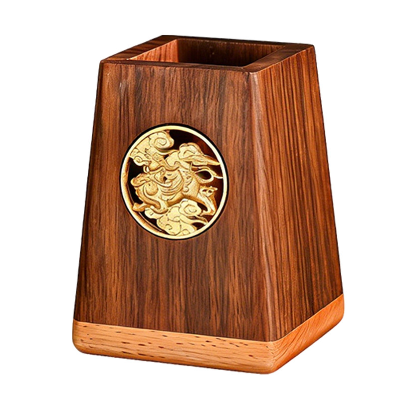 Solid wood multifunctional large capacity pen holder