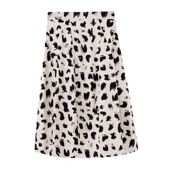 Shuiyunjian skirt ແມ່ຍິງ 26 summer ຝ້າຍໃຫມ່ມີຄວາມຮູ້ສຶກ commuting ຄົນອັບເດດ: ກົງກັນຂ້າມສີ pattern breathable ແອວສູງດອກ bud skirt