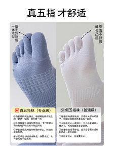 按摩底男士五指袜春夏薄款中筒袜吸汗防臭分趾袜男无骨脚趾棉袜子