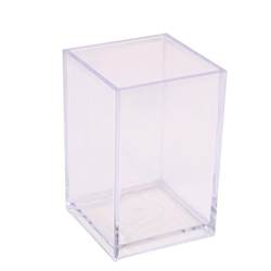 Acrylic pen holder transparent student square pen box makeup brush desktop storage box high -level light luxury INS stationery