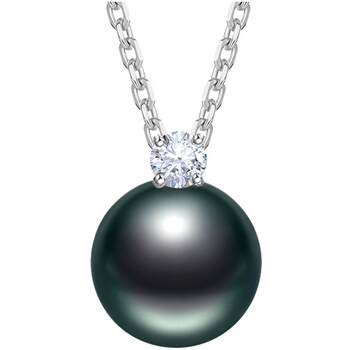 Demi tahitian black pearl necklace women's s925 silver