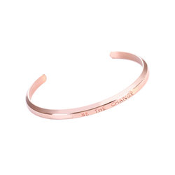 Titanium Steel Couple Colorless Open Bracelet Women's Niche Light Luxury Rose Gold High-end Bracelet Men's Customized Engraving