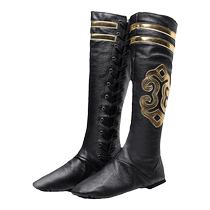 Mongolian dance riding boots shoe covers soft sole womens ethnic performance practice shoes mens genuine leather art test folk dance Tibetan boots