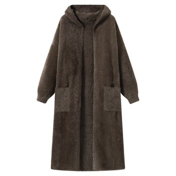 Mianwool cotton long korean style hooded jacket