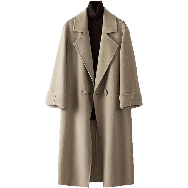 New fashion style high-end double-sided cashmere coat in autumn and winter