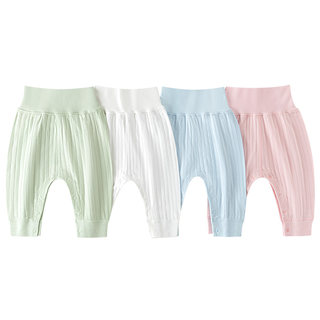 汤尼倍儿婴儿裤子春秋季纯棉高腰护肚长裤初生宝宝全按扣大PP秋裤