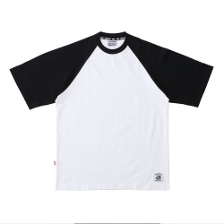 270g bboy loose solid color sleeves heavy hip-hop base small neckline solid color raglan sleeve T-shirt skateboarding