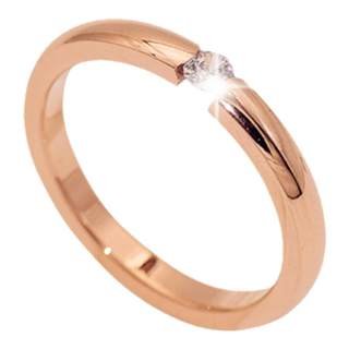Glossy single diamond 18K rose gold titanium steel ring index finger ring Japanese and Korean version ring couple ring female jewelry gift