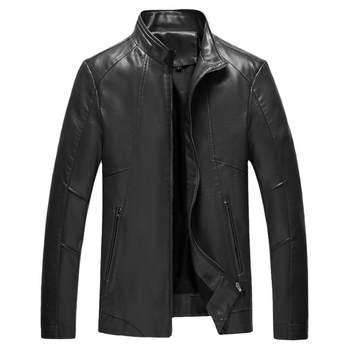Haining genuine leather jacket for men plus velvet slim leather jacket