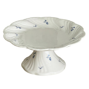French retro floral ceramic high-legged tray