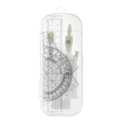 Compass and Ruler Set for Students, Drawing Tools for Junior High School Students, Exam-Specific Professional Drawing Rulers, Stationery for Elementary School Students, Ruler with Pen Holder, Triangle Ruler, Triangle Board, Straight Ruler, Iron Compass