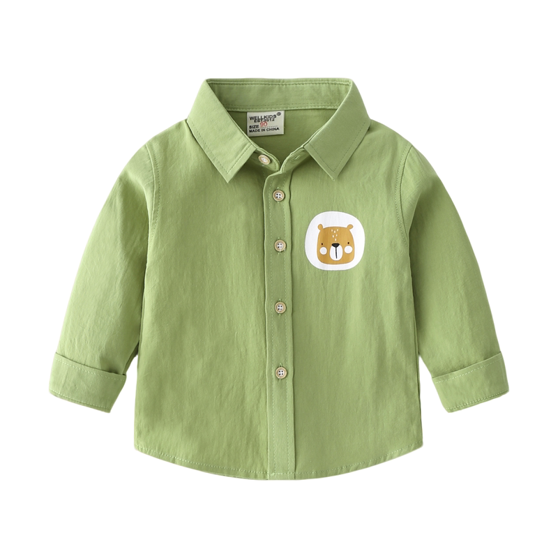 Shipping insurance included, boys' pure cotton long-sleeved shirt