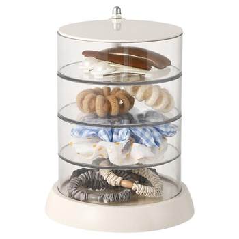 360 degree rotating hair accessories storage box multi-layer