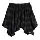 I Buyer Store Black and Gray Plaid Asymmetrical Skirt