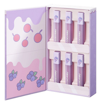 Colorkey colaqui ice cream mini lip gloss gift box limited edition lip glaze velvet matte lipstick set