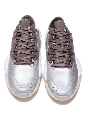 Y-3 男女同款棕灰色银色拼色KAIWA系带休闲运动鞋 HQ3672