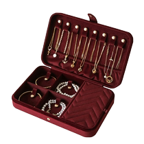 Velvet gold jewelry box high-end exquisite and large-capacity necklace earrings jewelry hand accessories storage velvet box