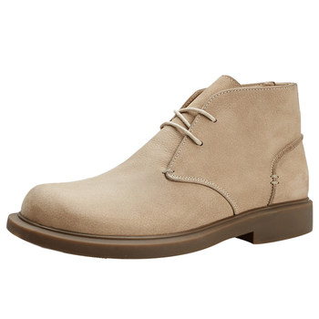 Retro style desert boots, fashionable autumn mid-cut work shoes