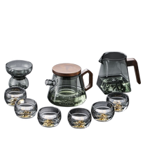 Стеклянный чайный сервиз для домашнего использования 2024 новый легкий роскошный элитный китайский чайник для заваривания чая полный набор элитной подарочной коробки для чайных чашек