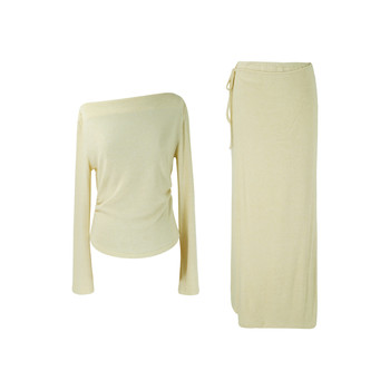 Syt homemade temperament gentle rayon one-line collar strap suit suitslim-covering hip knitted dress