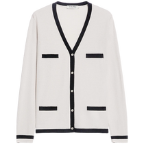 MaxMara 2024 Early Autumn New Womens Sheep Wool Contrast Color Cardigan 9346014106