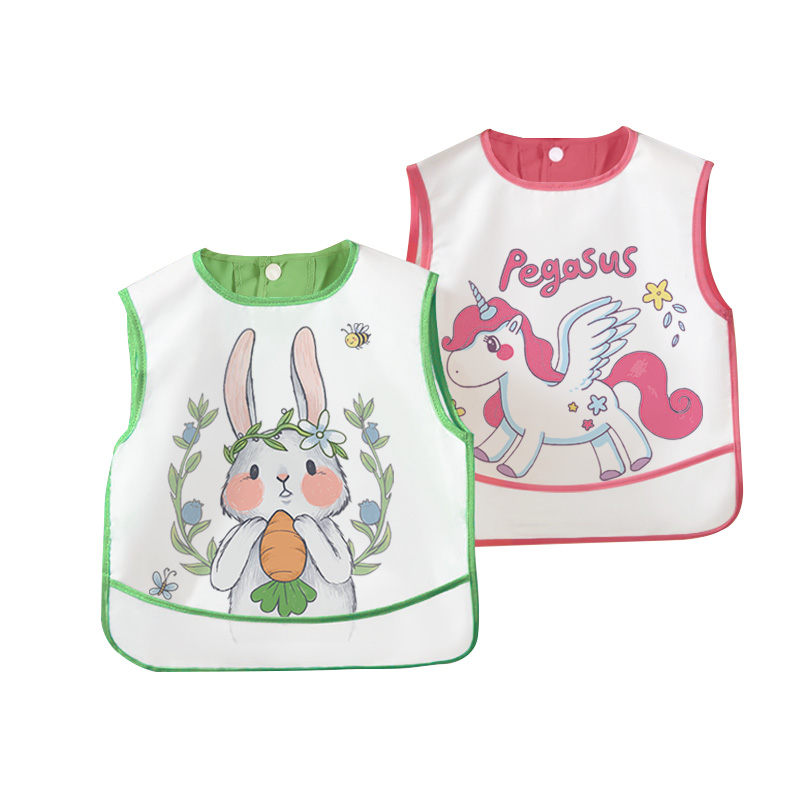 Waterproof and oil-proof baby eating bib coveralls