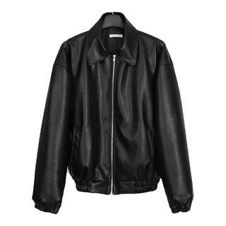 eihey诶嘿秋季新款少女感穿搭背后蝴蝶刺绣黑色百搭皮衣夹克外套